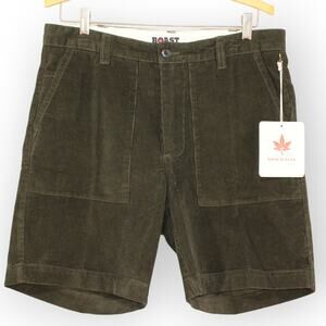 BOAST USA Mens 32 Patch Pocket Corduroy Short Olive Green NWT 7"Inseam